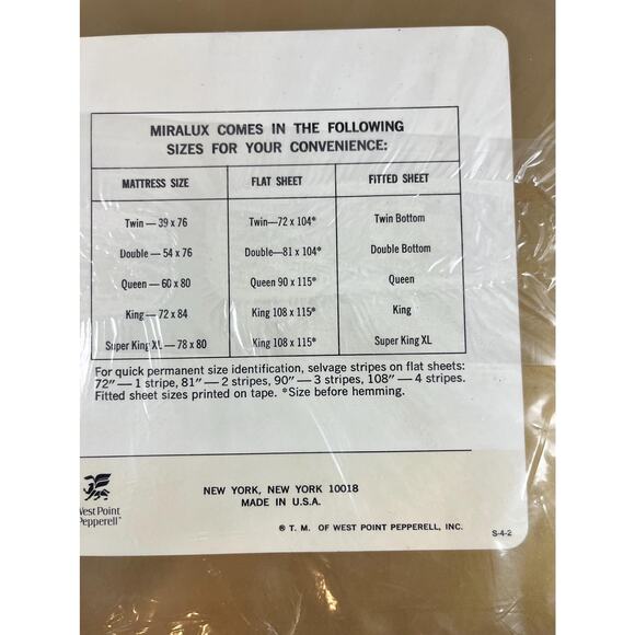 Lady Pepperell Miralux Percale Double Flat Sheet Solid Blue New Dead Stock - Picture 5 of 8